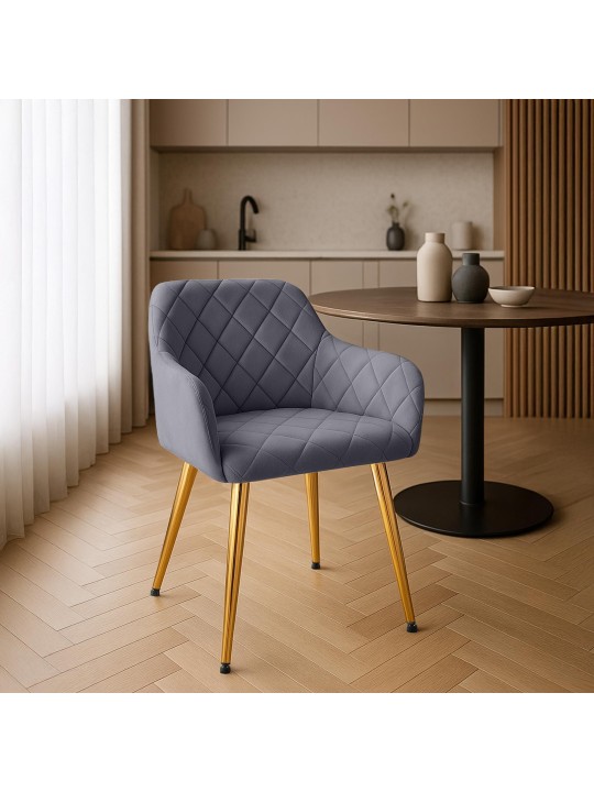 2 ruokapöydän tuolin setti Monett velvet G, tummanharmaa 2 ruokapöydän tuolin setti Monett velvet G, tummanharmaa