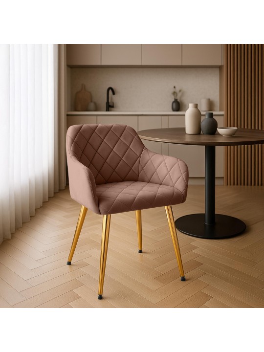 2 ruokapöydän tuolin setti Monett velvet G, ruskea