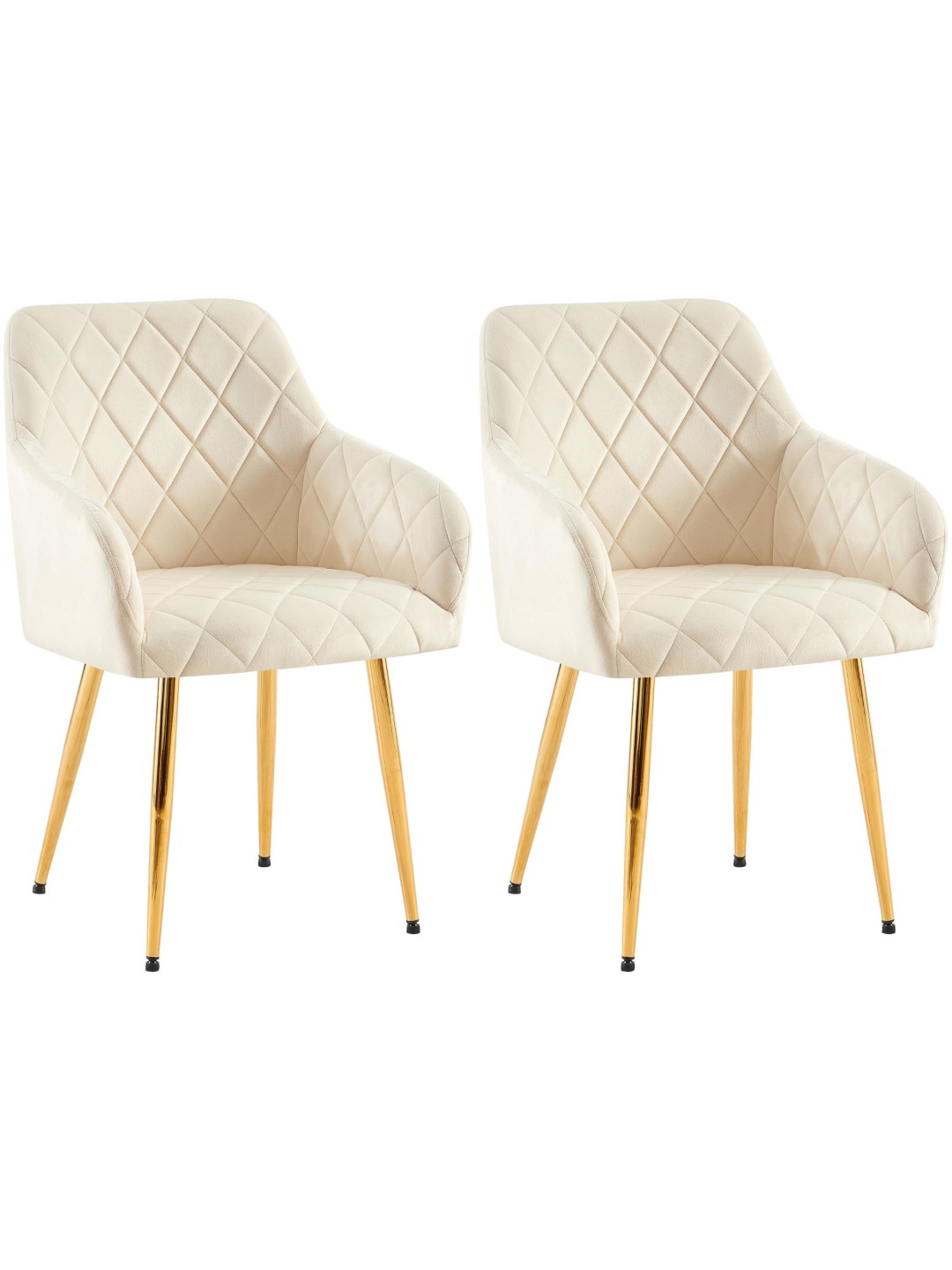 2 ruokapöydän tuolin setti Monett velvet G, kermanvärinen