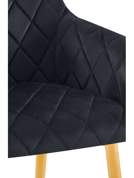 2 ruokapöydän tuolin setti Monett velvet G, musta