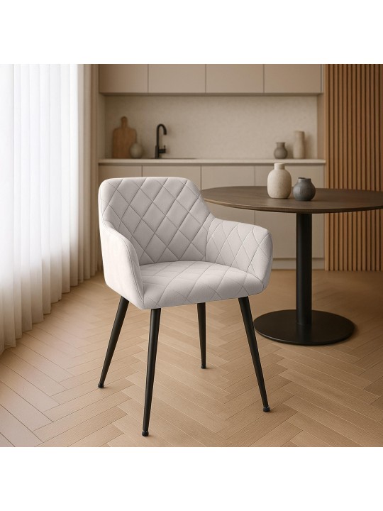 2 ruokapöydän tuolin setti Monett velvet B, harmaa