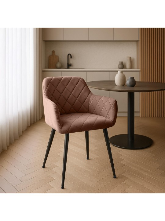 2 ruokapöydän tuolin setti Monett velvet B, ruskea 2 ruokapöydän tuolin setti Monett velvet B, ruskea