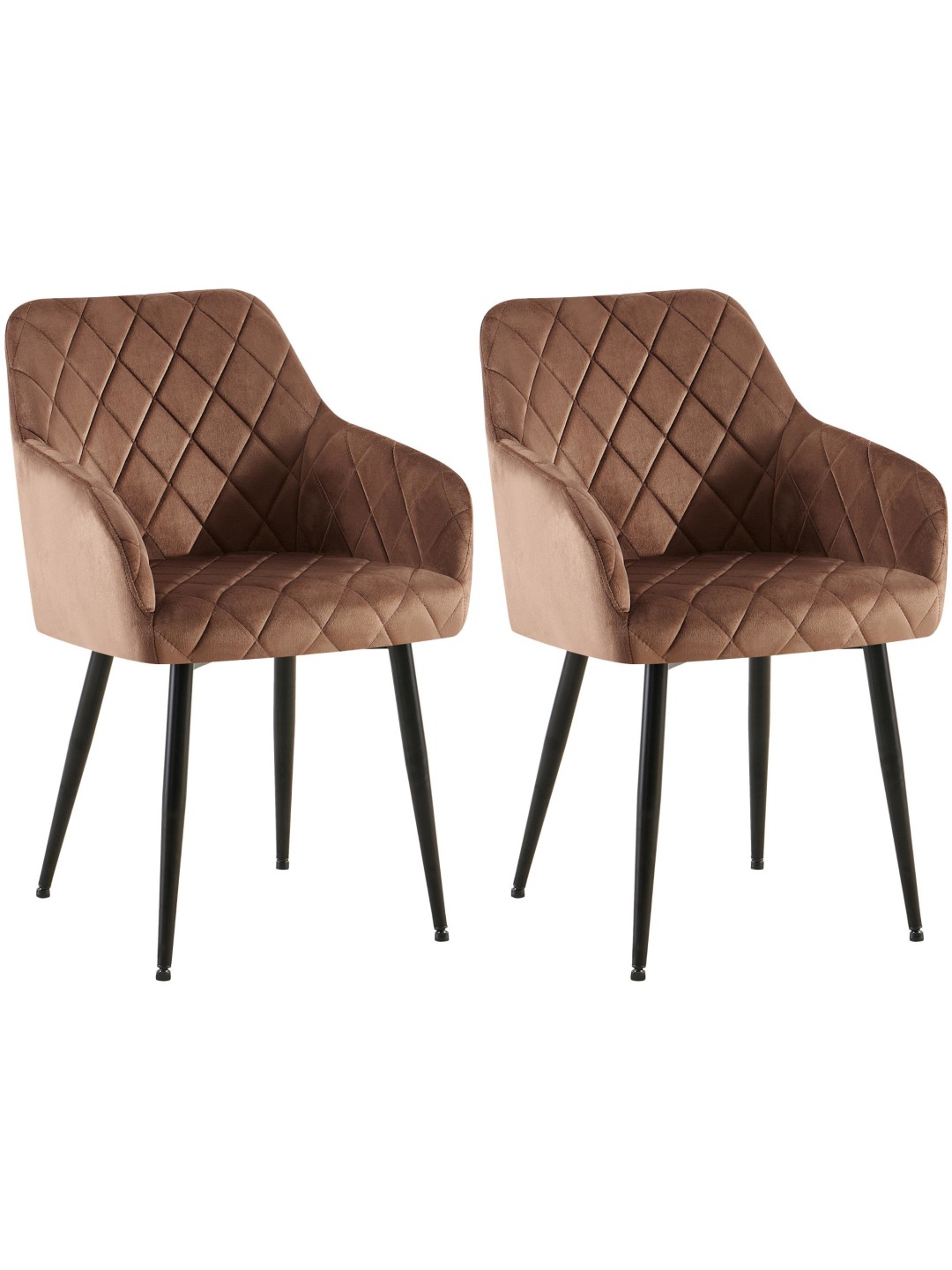 2 ruokapöydän tuolin setti Monett velvet B, ruskea