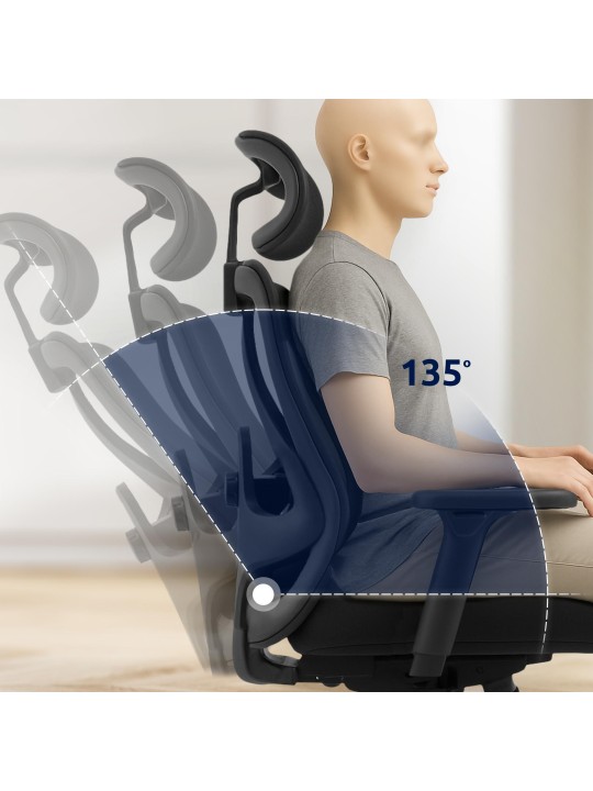 Elisha työtuoli, musta