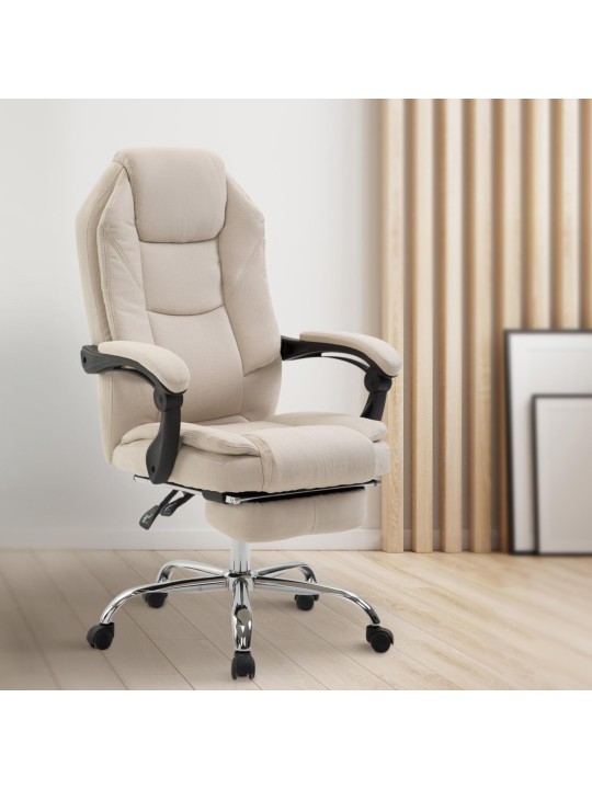 Työtuoli Castle kangasta, kermanvärinen