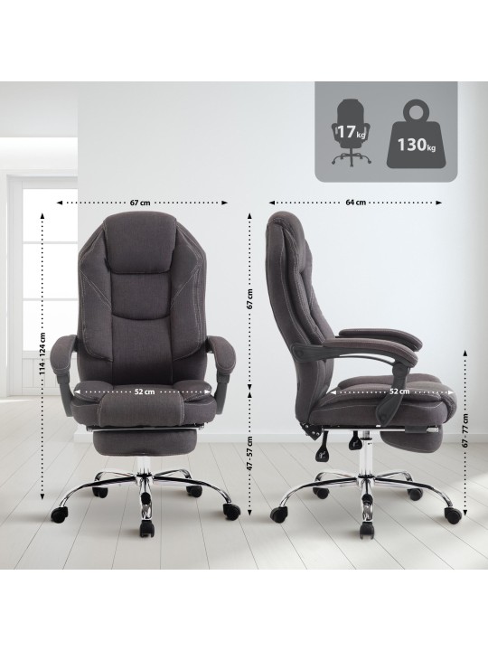 Työtuoli Castle kangasta, tummanharmaa