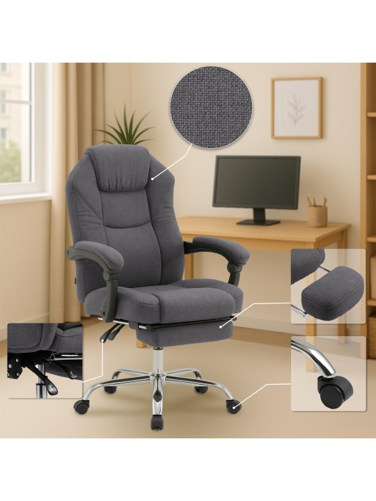 Työtuoli Castle kangasta, tummanharmaa