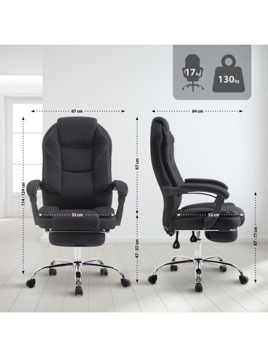 Työtuoli Castle kangasta, musta