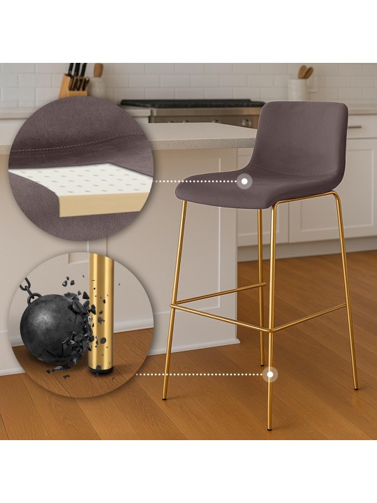 Baarijakkara Hoover Velvet 4-Foot Gold, ruskea