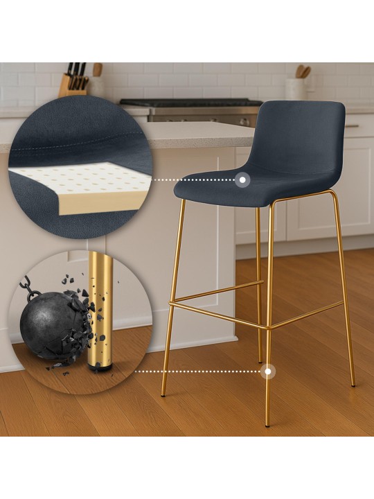 Baarijakkara Hoover Velvet 4-Foot Gold, musta