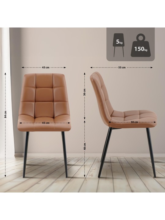 Ruokailuhuoneen tuoli Antibes keinonahkaa, tummanruskea