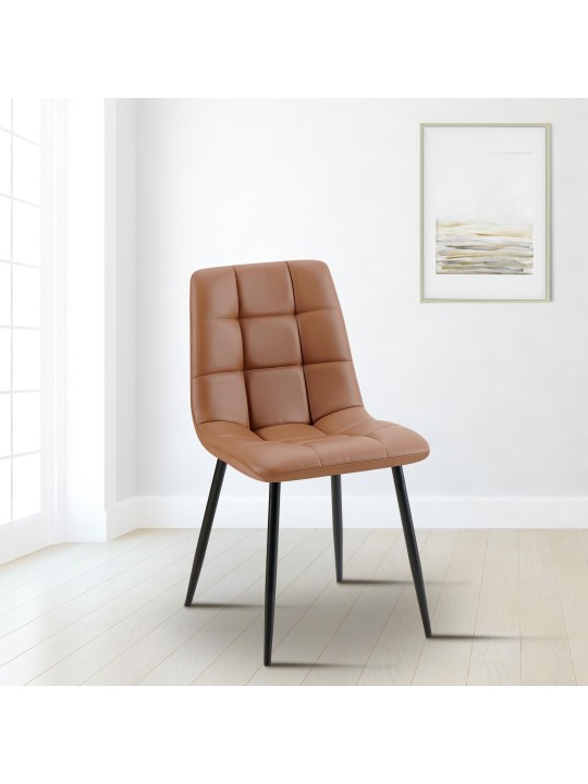 Ruokailuhuoneen tuoli Antibes keinonahkaa, tummanruskea