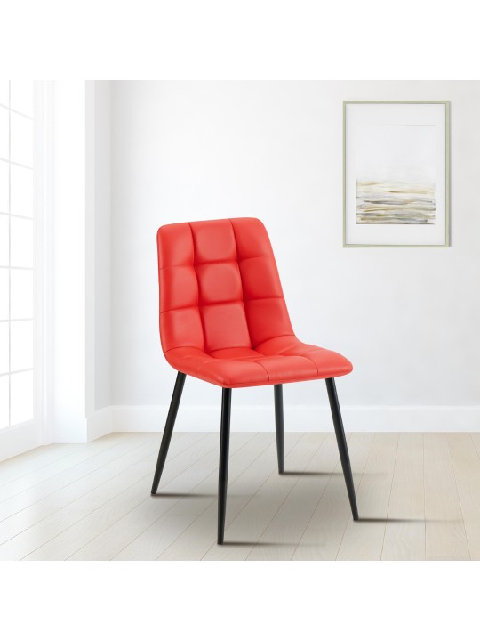 Ruokailuhuoneen tuoli Antibes keinonahkaa, punainen