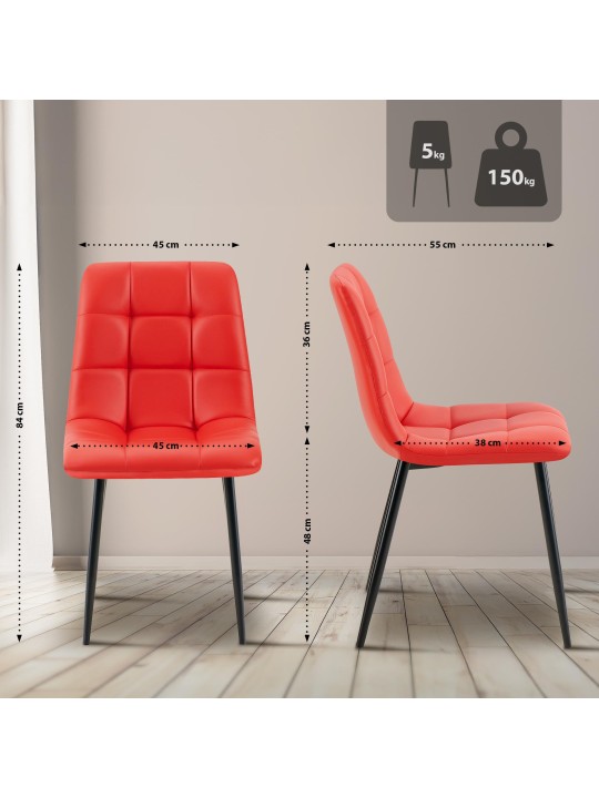 Ruokailuhuoneen tuoli Antibes keinonahkaa, punainen
