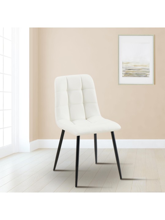 Ruokailuhuoneen tuoli Antibes keinonahkaa, valkoinen