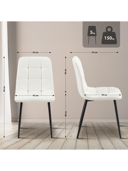 Ruokailuhuoneen tuoli Antibes keinonahkaa, valkoinen