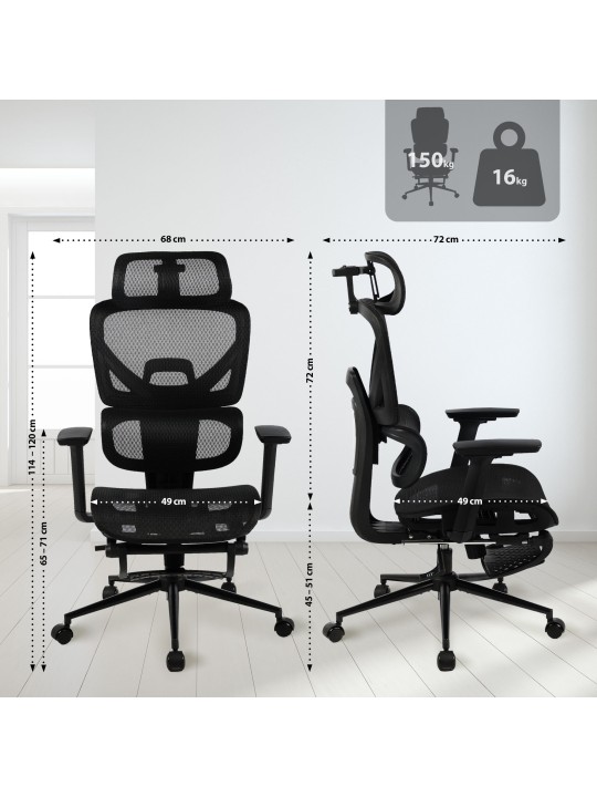 Beresford-työtuoli, musta