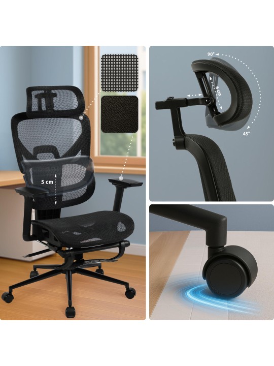 Beresford-työtuoli, musta