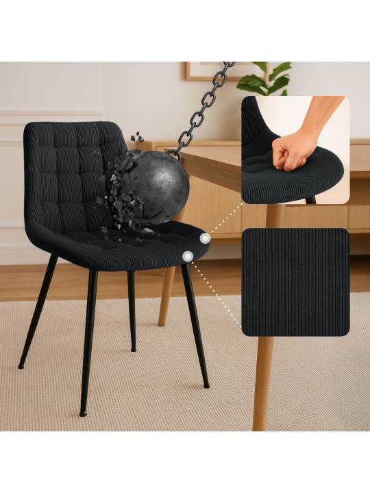 Sardna Cord ruokapöydän tuoli, musta