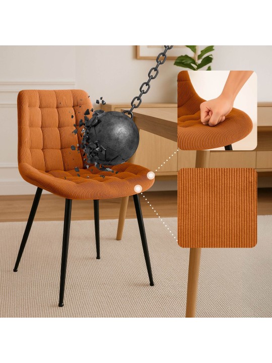 Sardna Cord ruokapöydän tuoli, oranssi