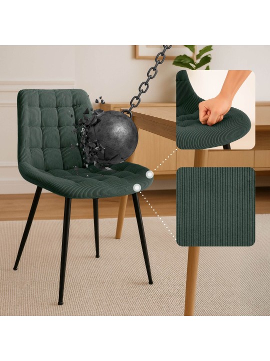 Sardna Cord ruokapöydän tuoli, vihreä