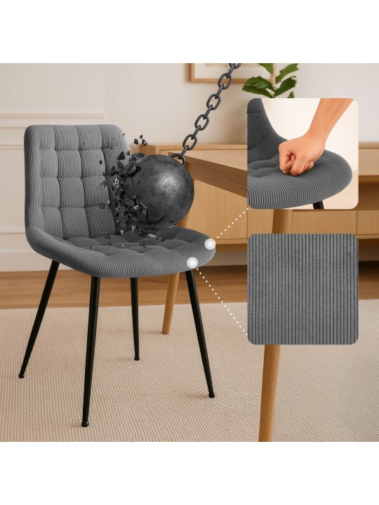 Sardna Cord ruokapöydän tuoli, harmaa