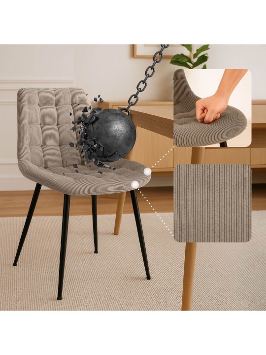 Sardna Cord ruokapöydän tuoli, taupe
