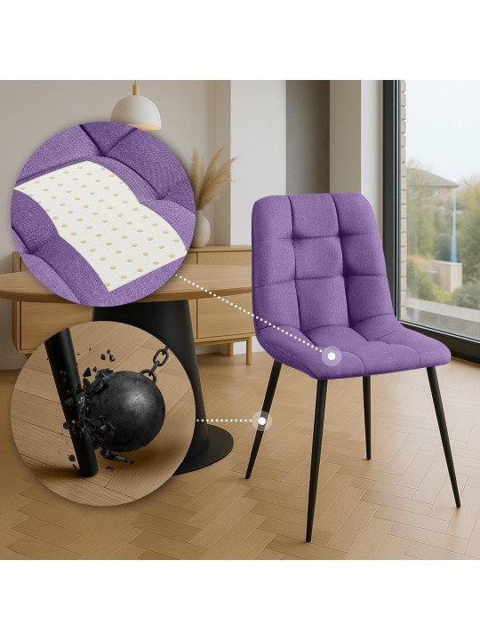 Ruokapöydän tuoli Antibes kangasta, liila
