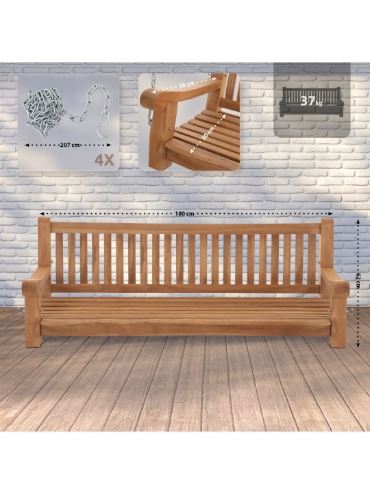 Joyce keinupenkki 180 cm, tiikki