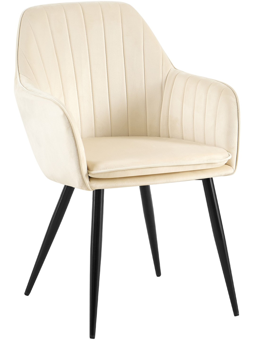 Cheryl samettinen ruokapöydän tuoli, kermanvärinen