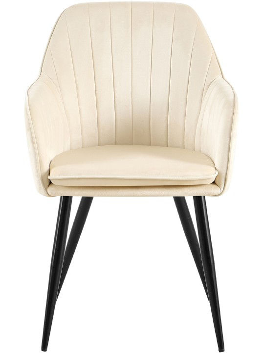 Cheryl samettinen ruokapöydän tuoli, kermanvärinen