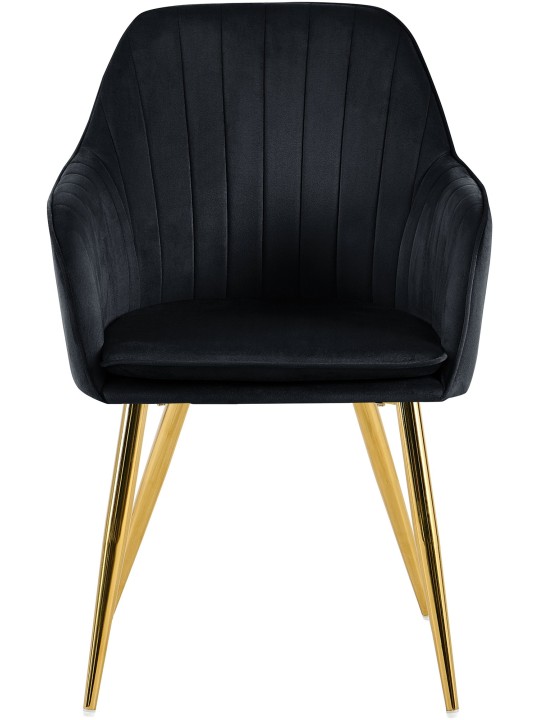 Ruokasalin tuoli Cheryl samettikulta, musta