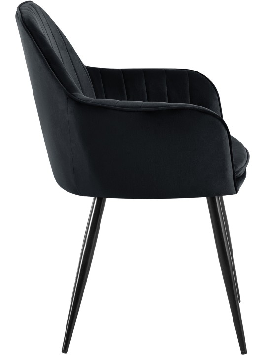 Cheryl samettinen ruokapöydän tuoli, musta
