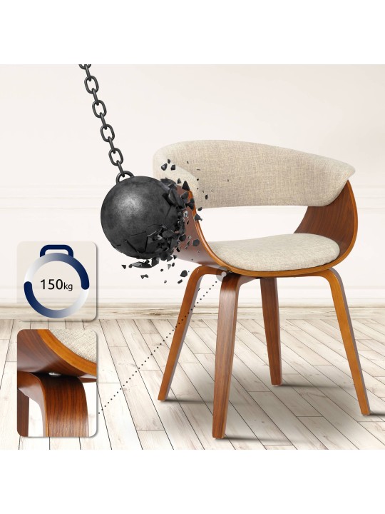 Tuoli Bruce kangas pähkinä, kermanvärinen