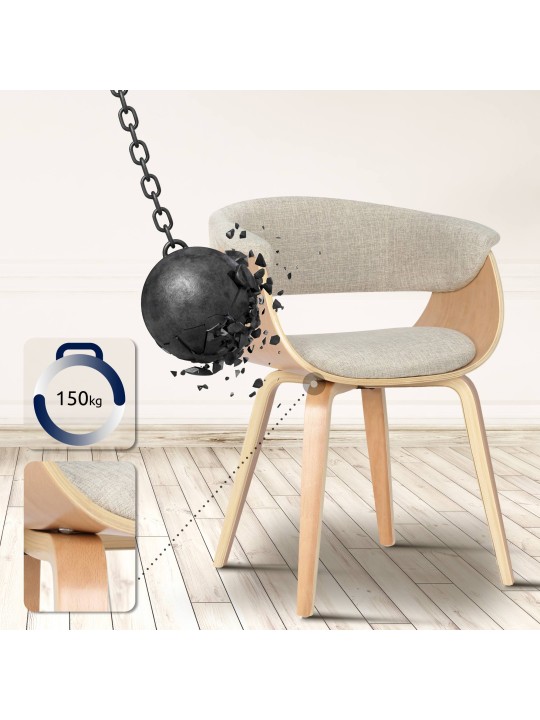 Tuoli Bruce luonnonmukaista kangasta, kermanvärinen