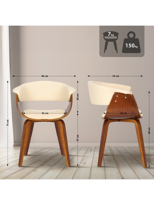 Bruce-tuoli pähkinäkeinonahkaa, kermanvärinen