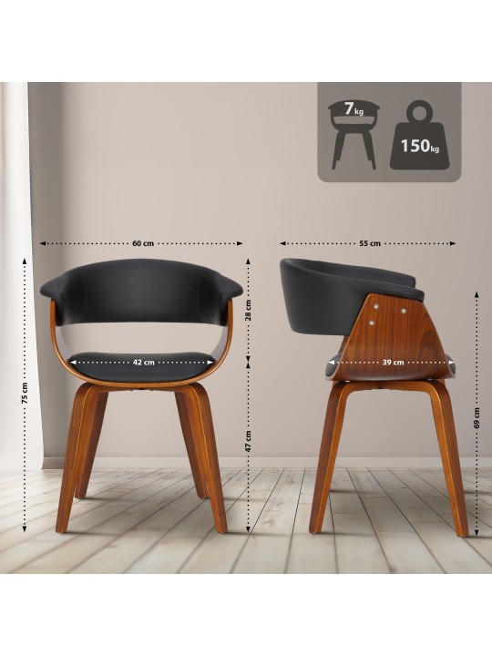 Bruce-tuoli pähkinäkeinonahkaa, musta