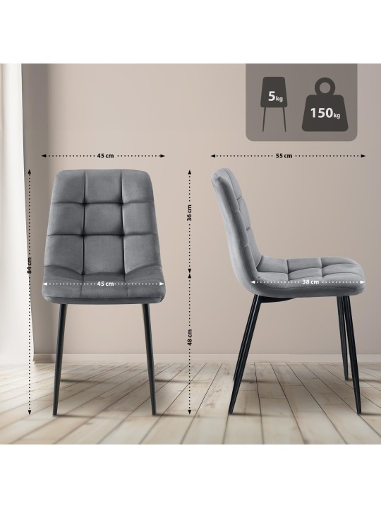 Ruokasalin tuoli Antibes, tummanharmaa