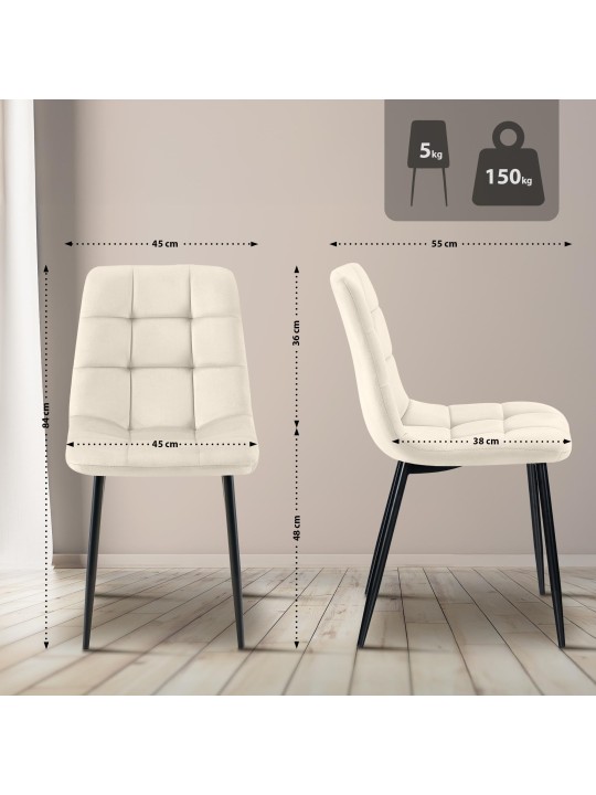 Ruokasalin tuoli Antibes, kermanvärinen