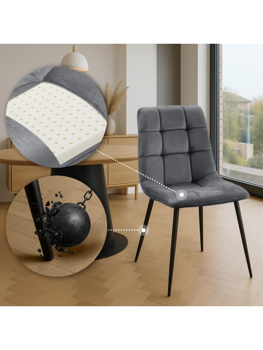 4 ruokapöydän tuolin sarja Antibes, tummanharmaa