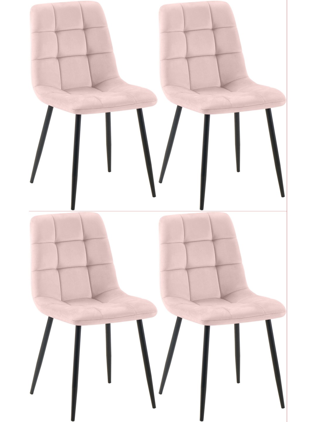 4 ruokapöydän tuolin sarja Antibes, pinkki