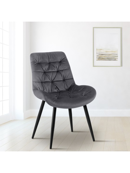 Rossford samettinen ruokapöydän tuoli, tummanharmaa