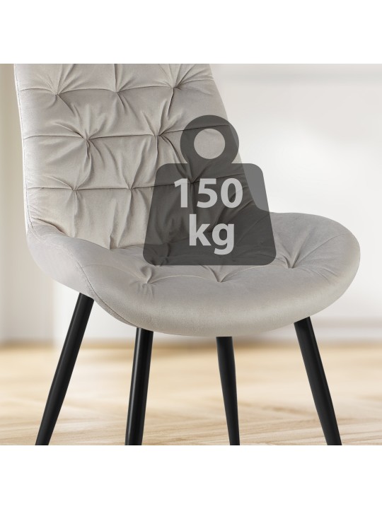 Rossford samettinen ruokapöydän tuoli, harmaa