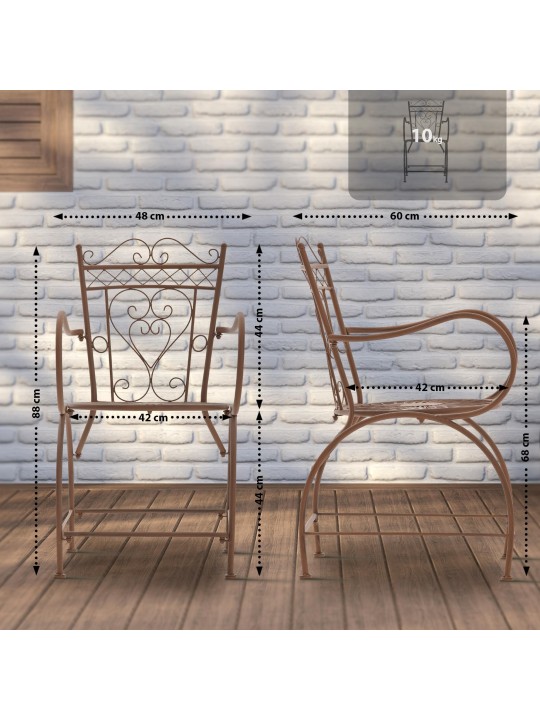 Tuoli Sheela, antiikkiruskea