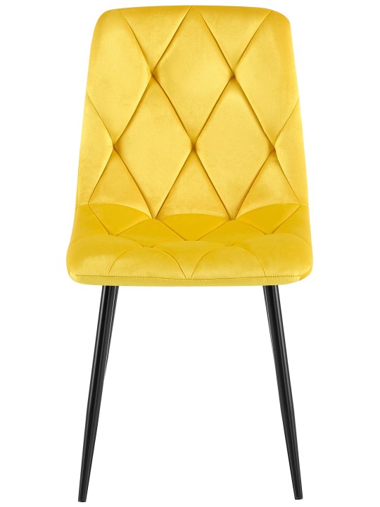 Clairton samettinen ruokapöydän tuoli, keltainen