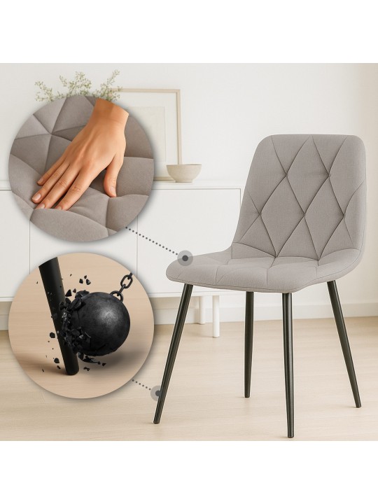 Clairton kangas ruokatuoli, vaaleanharmaa Clairton kangas ruokatuoli, vaaleanharmaa