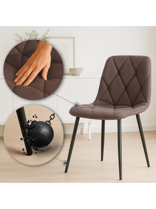 Clairton kangas ruokatuoli, ruskea