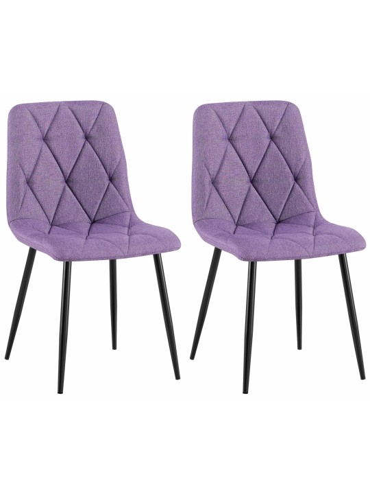 2 ruokapöydän tuolin setti Clairton kangas, liila