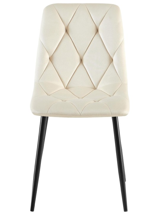 Clairton samettinen ruokapöydän tuoli, kermanvärinen