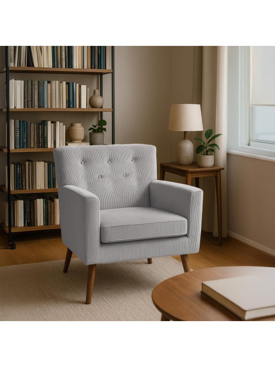 Kioni Cord nojatuoli, harmaa